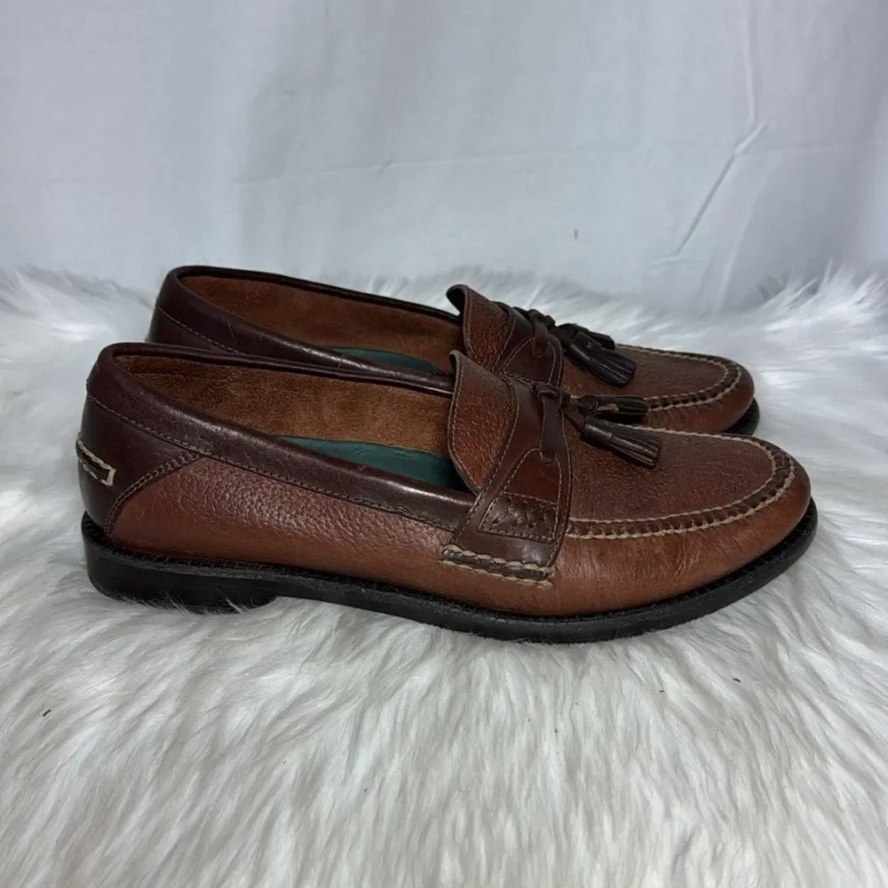 H.S. Trask‎ Bozeman Men's Brown Leather Tassel Loafers Sz 9